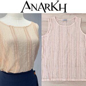 Anarkh Lace Sleeveless Top in 'Vintage Ivory' Size Medium Made in USA / Coquette